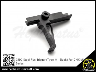 CNC Steel Flat Trigger (Type A - Black) for GHK M4 Series
