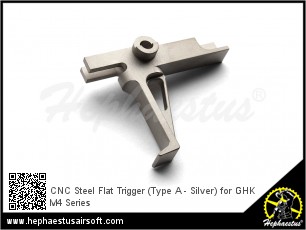 CNC Steel Flat Trigger (Type A - Silver) for GHK M4 Series