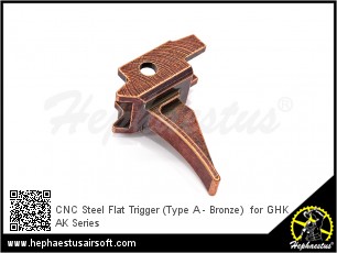 CNC Steel Flat Trigger (Type A - Bronze)  for GHK AK Series