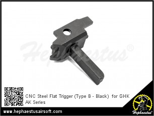 CNC Steel Flat Trigger (Type B - Black)  for GHK AK Series