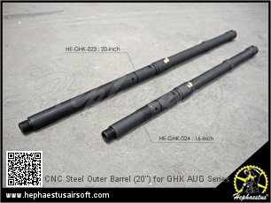 CNC Steel Outer Barrel (20") for GHK AUG Series